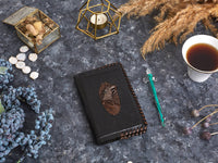 Wolf Design Leather Sketchbook Cover Refillable Journal-Small Black
