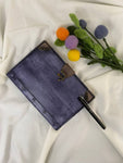 Genuine Craft Leather Journal Diary Notebook with Lock-Navy Blue