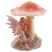 Flower Fairy Resting Under Mushroom