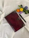 Genuine Craft Leather Journal Diary Notebook with lock-Burgundy