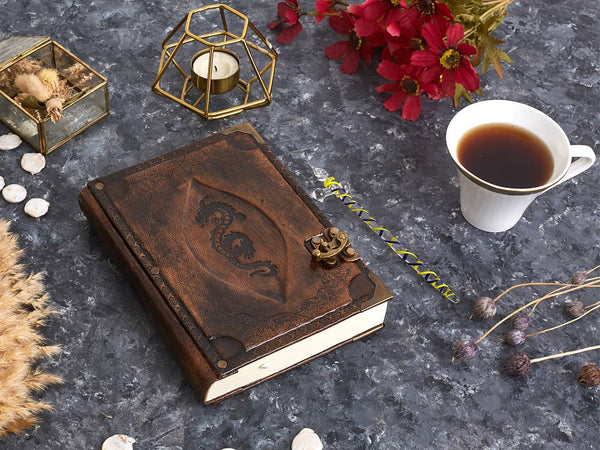 Dragon Figure Genuine Leather Notebook Diary Journal