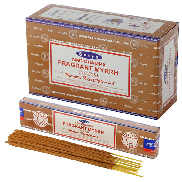 01352 Satya Fragrant Myrrh Nag Champa Incense Sticks